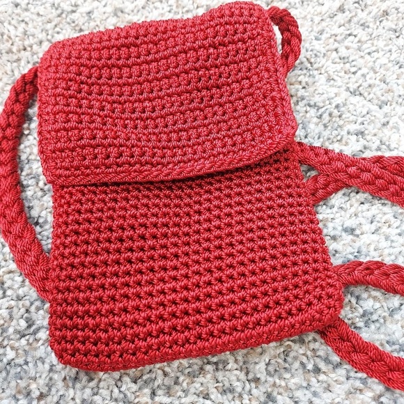 The Sak Handbags - The Sak Red Crochet Shoulder Bag with Gothic Charm